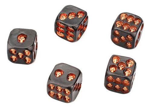 5 Unidades/juego De 18 Mm Crânio Ossos Dados Resina Esquelet