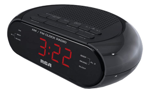 Rca Radio Despertador Dual Con Led Rojo Y Doble Despertador.