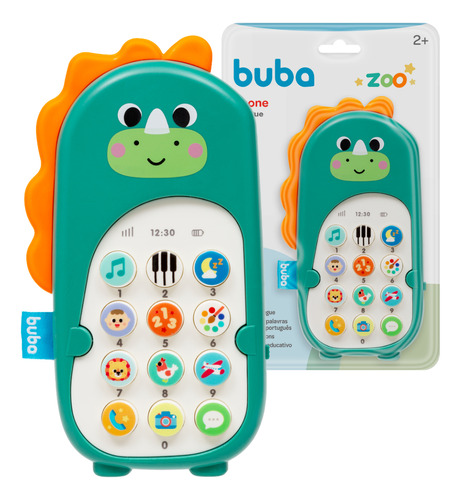 Celular Infantil Musical Interativo De Brinquedo Dino - Buba Cor Verde