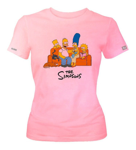 Camiseta  Los Simpson Familia Sofa Bart Homero Dama Ikrd