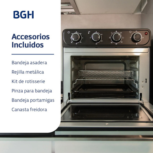 Horno Eléctrico Bgh Air Fryer Freidora De Aire 30l Airfryer