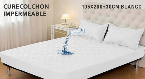 Cubre Colchon Impermeable + 1 Funda De Almohada 105x200cm+30