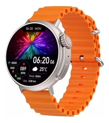 Relógio Inteligente Smartwatch Ultra 9 Pro Redondo 49mm Cor Da Pulseira Laranja