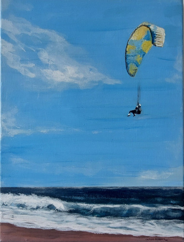Obra De Arte, Cuadro, Marina, Parapente, Decoración.
