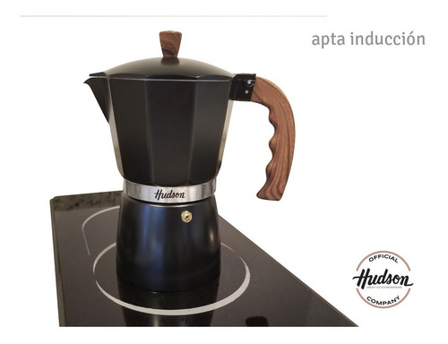 Cafetera Aluminio Esmaltado Negro Tipo Italiana Induccion 6