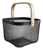 Comprar Canasto Alambre Cesto Organizador Cuadrado Metal Con Manija