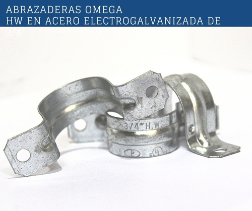 50 Abrazaderas Omega Eaton Acero Galvanizado P/gruesa 3/4¨