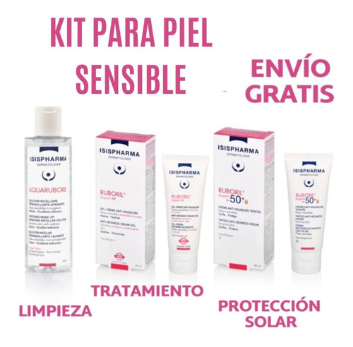 Kit Para Piel Sensible , Aquaruboril, Ruboril Expert M Y 50+