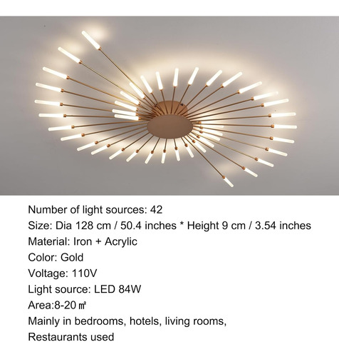 Lámpara De Techo Led Moderna, 42 Cabezales De Luz, Luces De