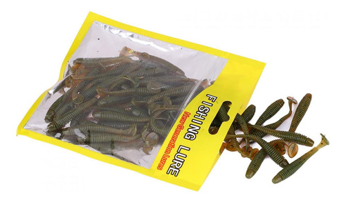 50 Señuelos De Pesca De Plástico Suave De 5 Cm T Tail Grub W