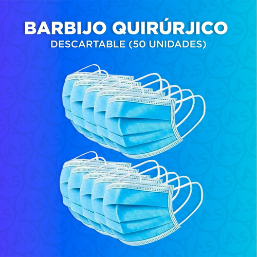 Imagen 3 de 9 de Barbijo Lila Quirurgico Tapaboca Descartable X50u Tricapa