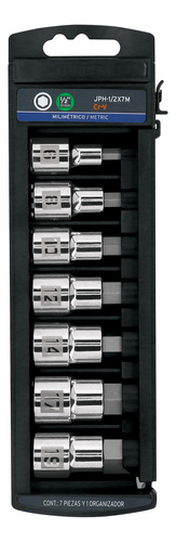Juego De 7 Dados Cuadro 1/2 Punta Hexagonal Mm, Truper