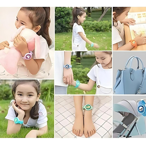 Pulseira Repelente Proteção Criança Mosquito Relógio Led