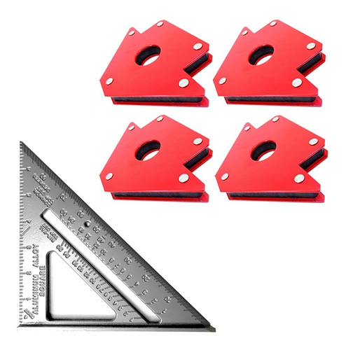  Pack 4 Escuadras Magneticas Para Soldar 50 Lbs + Esc. Rápid