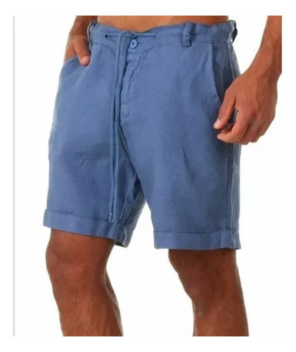 Pantalones Cortos De Lino Y Algodón Para Hombre