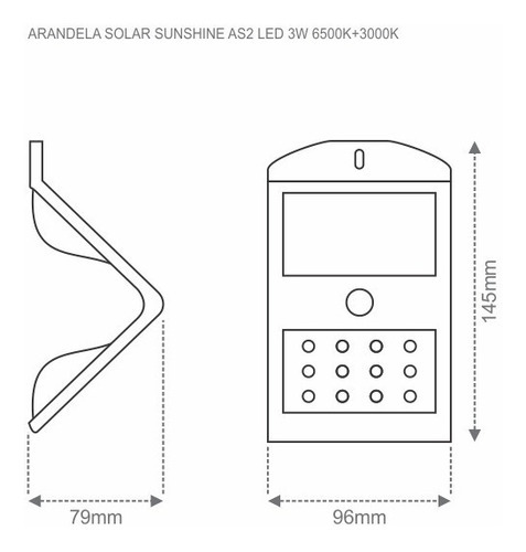 Arandela Solar Sunshine Externa C/sensor 6500k Taschibra Cor Branco Voltagem Energia Solar