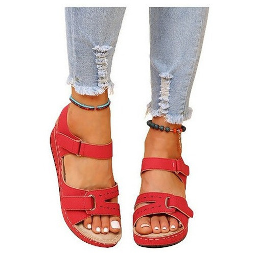 Zapatos De Velcro Para Mujer De Sandalias Casuales