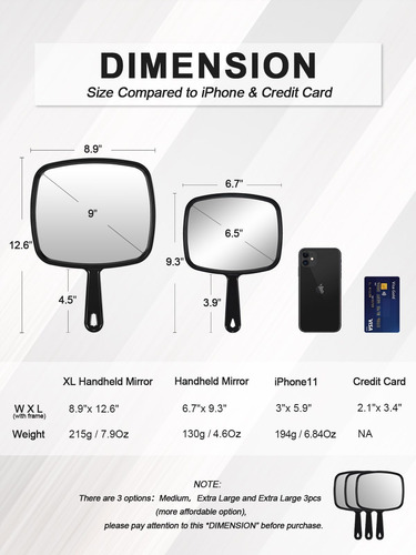 Mirrornova Espejo De Mano, Espejo De Mano Para Peluquería Co