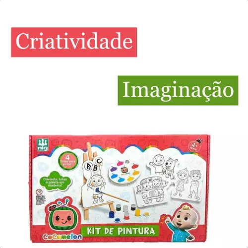 Kit Pintura Infantil Cocomelon C/cavalete 4 Telas 0514- Nig