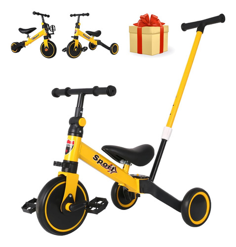 Triciclo 3 En 1 Para Niños Bicicleta Equilibro Con Pedales 