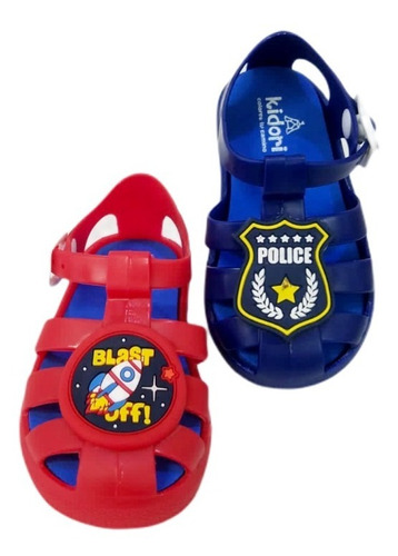 Huarache Entrenador Para Bebe En Rojo Y Azul