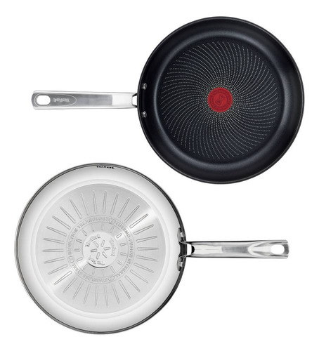 Batería De Cocina Tefal Intuition 8 Pzas Acero Inoxidable Color Plateado