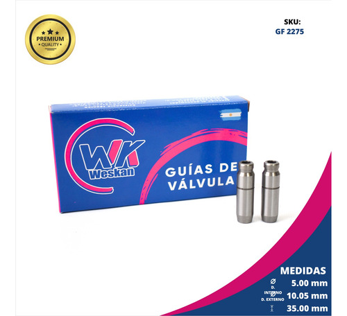 Valvula 3b Honda Biz 125 + Guias Fundición Weskan + Retenes