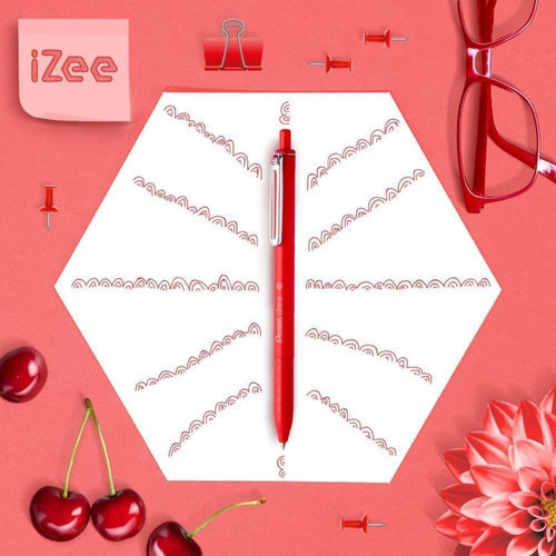 Caneta Esferografica Izee 1.0mm Pt/vm/az Pentel Bl.c/03