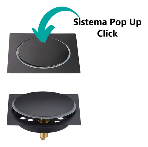 Ralo Inteligente Para Piso 10 Cm X 10 Cm - Tipo Click Preto Nitro Metais