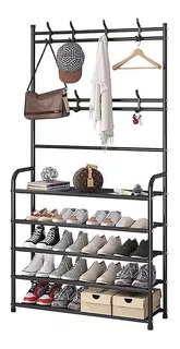 Rack Multifincional Colgador Con Zapatera 5 Niveles