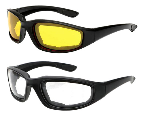 2 Pares De Gafas De Motocicleta Antivaho Flexibles Uv400