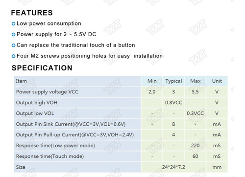 Pack X5 Sensor Touch Capacitivo Ttp223 B Tactil 223 X5 A0176