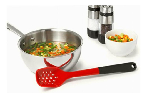Oxo Oxo Good Grips Silicone Slotted Spoon, Red