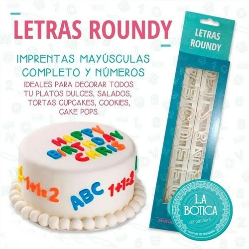 Imagen 1 de 8 de Cortantes Letras Numeros Roundy La Botica Fondant Belgrano