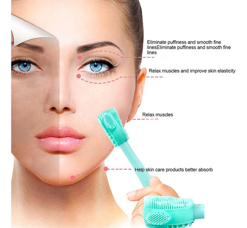 Cepillo Exfoliante Facial Cuidado Piel Silicona Doble Cara