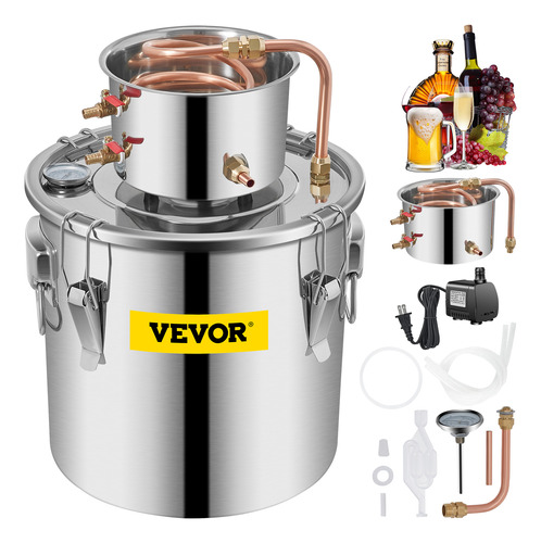 Vevor Destilador De Agua Y Alcohol 8gal Un Barril Con Bomba