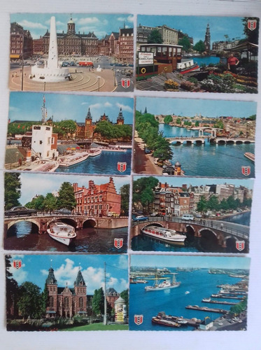 Postal Amsterdam Holanda Puerto Canal Plaza Dam Palacio C/u