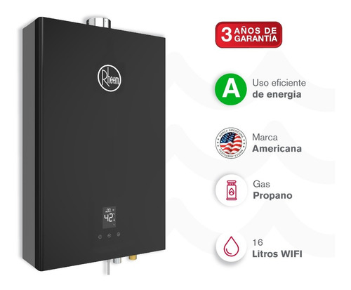 Calentador De Agua 16lt Wifi Gas Propano Tiro Forzado Rheem