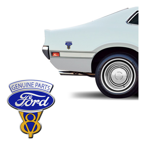 Adesivo Resinado Decorativo Ford V8 Genuine Parts 32/53