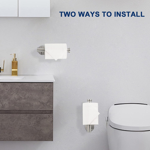 Soporte De Papel Higiénico Autoadhesivo, De Acero Inoxidable