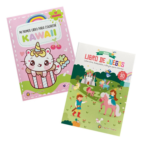 Pack Mi Primer Libro Para Colorear Kawaii + Libro De Juegos