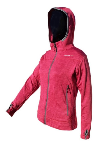 Campera Micropolar Dama Capucha Termica Polar Running Gym 