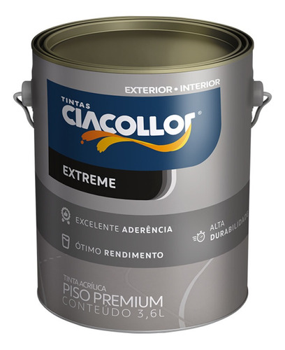 Tinta Premium Brilho Alta Resistencia Externa 3,6l -calçada