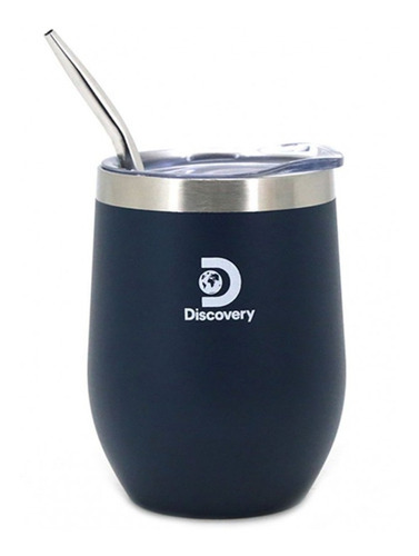 Imagen 5 de 11 de Mate Acero Inoxidable Vaso Térmico Discovery Tapa+ Bombilla Color Azul