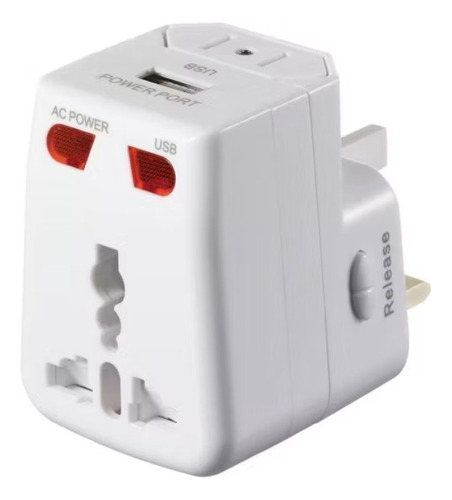 Adaptador De Corriente Universal + 1 Puerto Usb