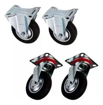 Comprar Kit 4 Rodízios 4  Pol 2 Fixos 2 Giratórios 100mm Beltools