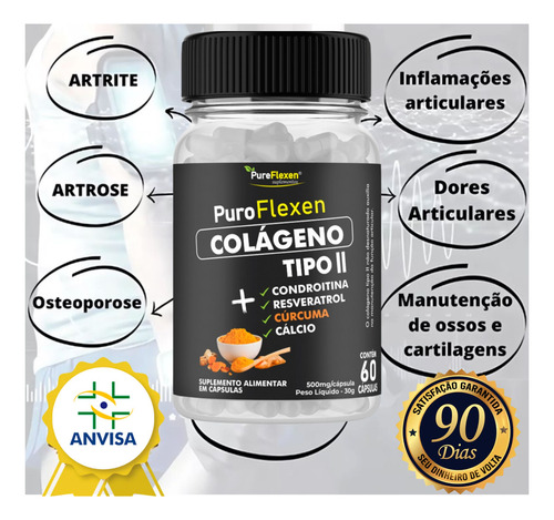2 Potes Cúrcuma, Alívio Dores Articulares Joelho Puroflexen®