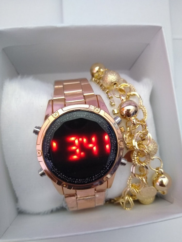Relógios Feminino Digital + Caixa & Pulseiras - 05 Unidades