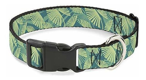 Buckle-down Cat Collar Breakaway Palm Leaves Stacked Pastel 