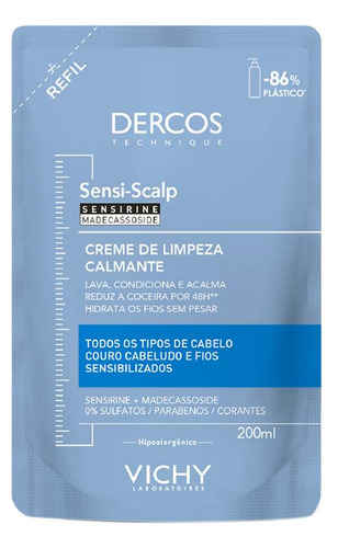 Dercos Sensi Scalp Creme De Limpeza Calmante Refil 200ml